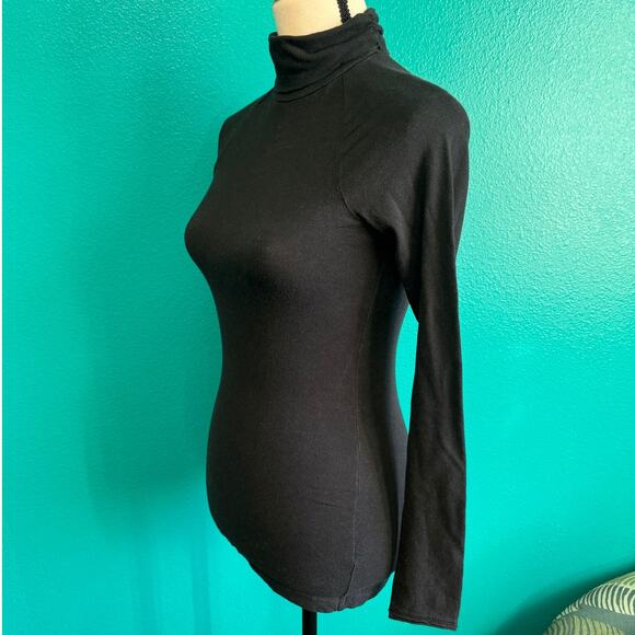 Decree Basic Black Long Sleeve Turtleneck Top Women's Small - Picture 9 of 11